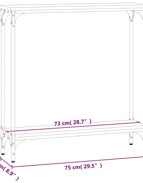 Încărcați imaginea în vizualizatorul Galerie, Măsuță consolă, stejar fumuriu, 75x22,5x75 cm, lemn prelucrat Lando - Lando
