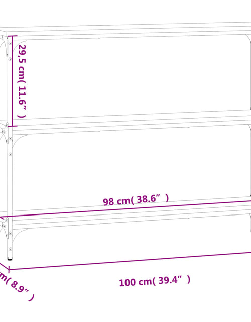 Загрузите изображение в средство просмотра галереи, Măsuță consolă, gri sonoma, 100x22,5x75 cm, lemn prelucrat Lando - Lando
