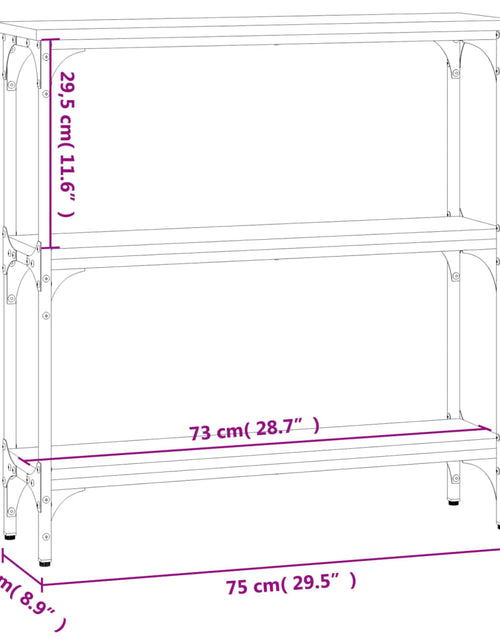 Загрузите изображение в средство просмотра галереи, Măsuță consolă, stejar fumuriu, 75x22,5x75 cm, lemn prelucrat Lando - Lando
