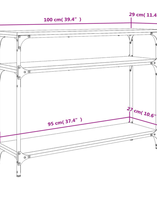 Загрузите изображение в средство просмотра галереи, Măsuță consolă, stejar sonoma, 100x29x75 cm, lemn prelucrat Lando - Lando
