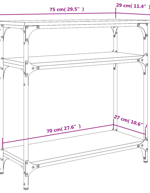 Загрузите изображение в средство просмотра галереи, Măsuță consolă, stejar fumuriu, 75x29x75 cm, lemn prelucrat Lando - Lando
