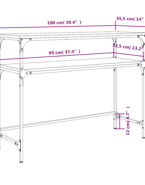 Загрузите изображение в средство просмотра галереи, Măsuță consolă, stejar sonoma, 100x35,5x75 cm, lemn prelucrat Lando - Lando
