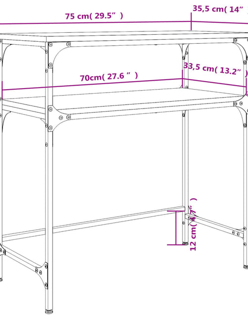 Încărcați imaginea în vizualizatorul Galerie, Masă consolă, stejar fumuriu, 75x35,5x75 cm, lemn prelucrat Lando - Lando
