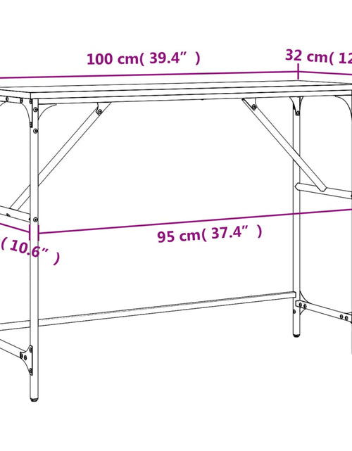 Загрузите изображение в средство просмотра галереи, Măsuță consolă, gri sonoma, 100x32x75 cm, lemn prelucrat Lando - Lando
