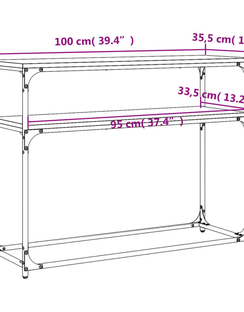 Загрузите изображение в средство просмотра галереи, Măsuță consolă, stejar sonoma, 100x35,5x75 cm, lemn prelucrat Lando - Lando
