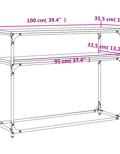 Загрузите изображение в средство просмотра галереи, Măsuță consolă, stejar fumuriu, 100x35,5x75 cm, lemn prelucrat Lando - Lando
