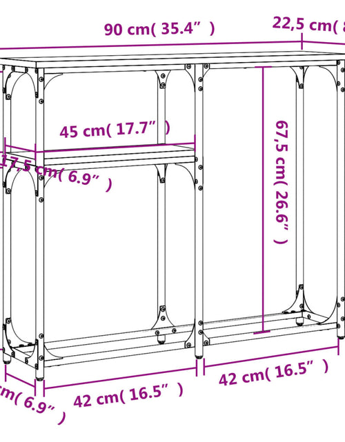 Загрузите изображение в средство просмотра галереи, Masă consolă, negru, 90x22,5x75 cm, lemn prelucrat Lando - Lando
