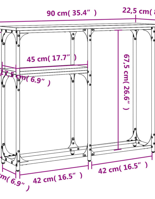 Загрузите изображение в средство просмотра галереи, Măsuță consolă, stejar sonoma, 90x22,5x75 cm, lemn prelucrat Lando - Lando
