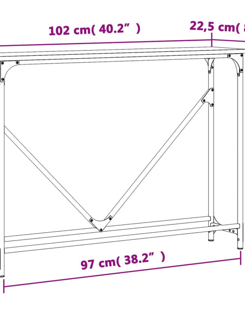 Загрузите изображение в средство просмотра галереи, Măsuță consolă, gri sonoma, 102x22,5x75 cm, lemn prelucrat Lando - Lando
