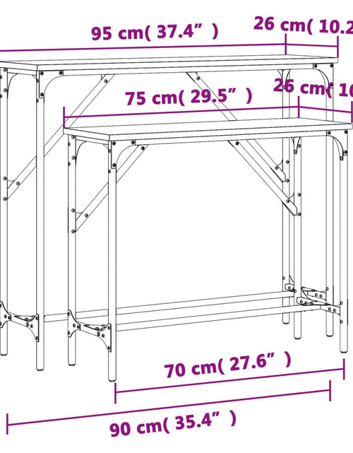 Загрузите изображение в средство просмотра галереи, Măsuțe console, 2 buc., stejar sonoma, lemn compozit Lando - Lando
