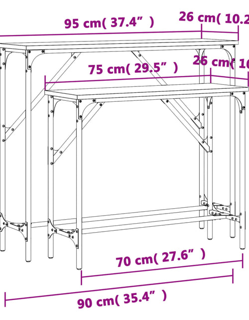 Загрузите изображение в средство просмотра галереи, Măsuțe console, 2 buc., stejar fumuriu, lemn compozit Lando - Lando
