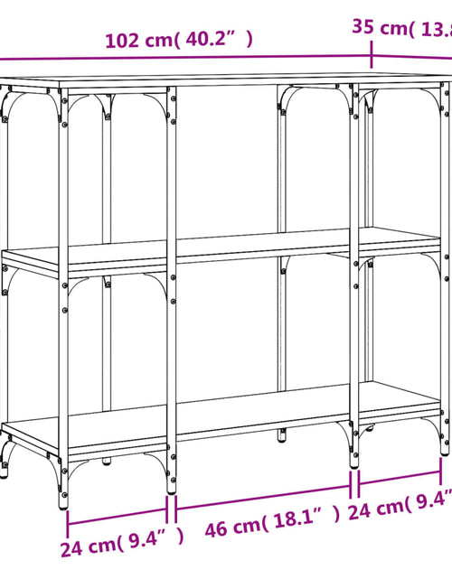 Загрузите изображение в средство просмотра галереи, Măsuță consolă, stejar maro, 102x35x90 cm, lemn prelucrat Lando - Lando
