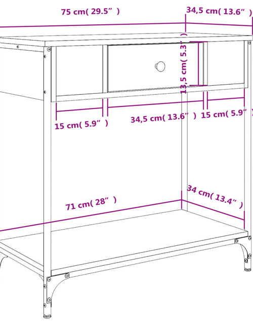 Загрузите изображение в средство просмотра галереи, Masă consolă, stejar fumuriu, 75x34,5x75 cm, lemn prelucrat Lando - Lando
