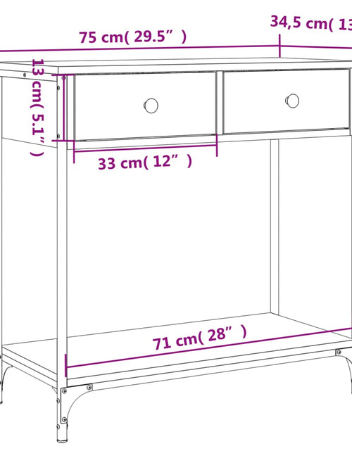 Загрузите изображение в средство просмотра галереи, Masă consolă, stejar fumuriu, 75x34,5x75 cm, lemn prelucrat Lando - Lando
