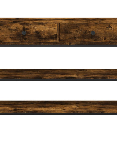 Загрузите изображение в средство просмотра галереи, Măsuță consolă, stejar fumuriu, 100x25x75 cm, lemn prelucrat Lando - Lando
