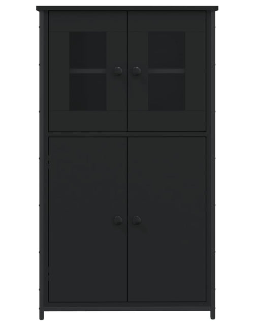 Загрузите изображение в средство просмотра галереи, Dulap înalt, negru, 62x32x106,5 cm, lemn prelucrat - Lando
