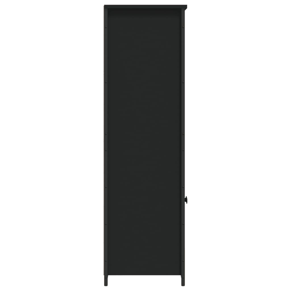 Dulap înalt, negru, 62x36x121,5 cm, lemn prelucrat - Lando