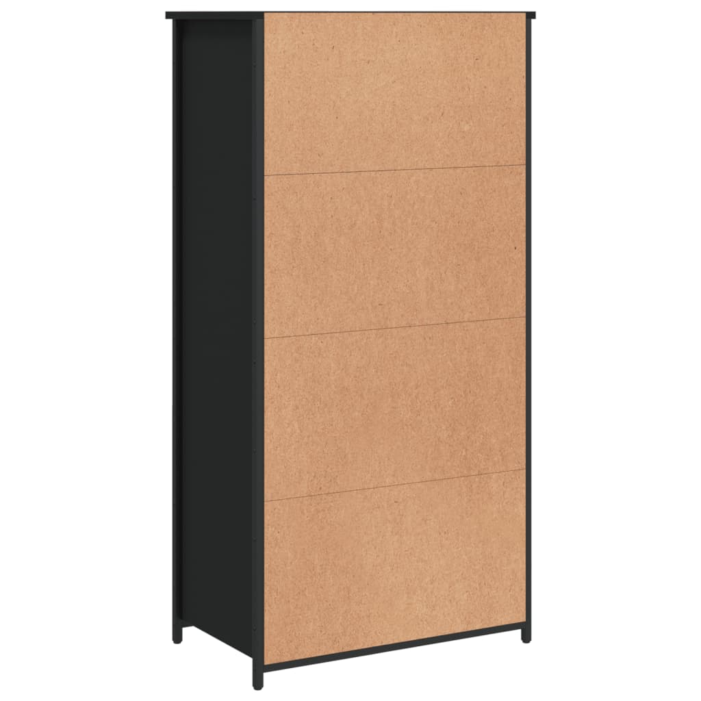 Dulap înalt, negru, 62x36x121,5 cm, lemn prelucrat - Lando