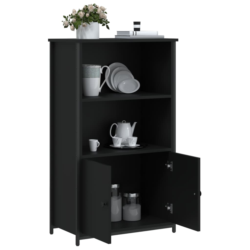 Dulap înalt, negru, 62x32x103,5 cm, lemn compozit - Lando