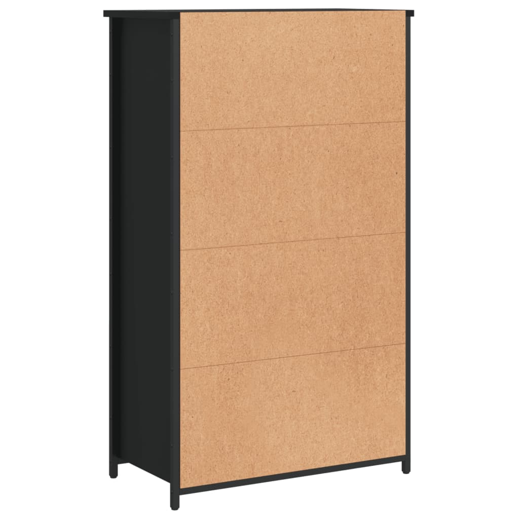 Dulap înalt, negru, 62x32x103,5 cm, lemn compozit - Lando