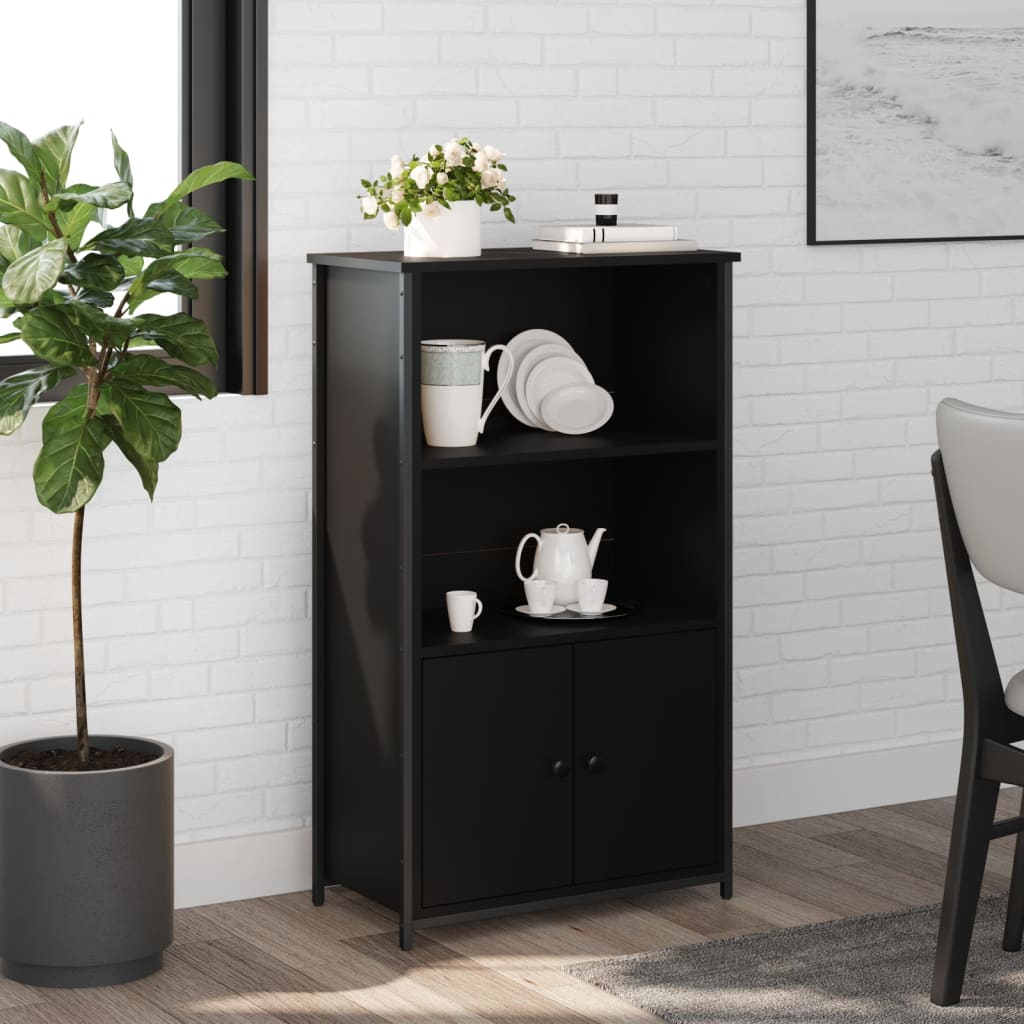 Dulap înalt, negru, 62x32x103,5 cm, lemn compozit - Lando