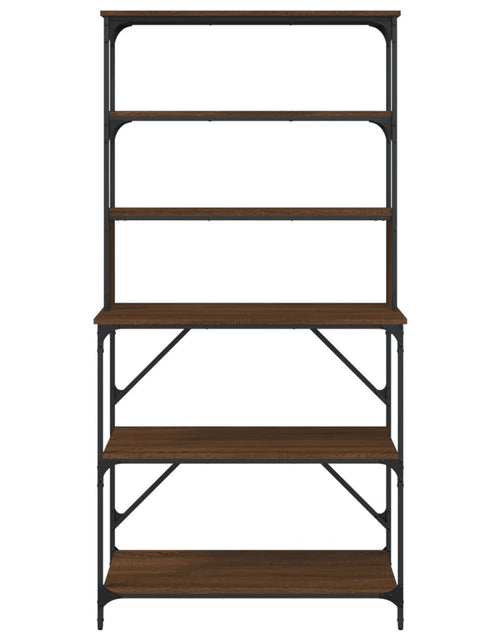 Загрузите изображение в средство просмотра галереи, Raft brutărie cu 6 niveluri, stejar maro, 90x40x180 cm, lemn - Lando
