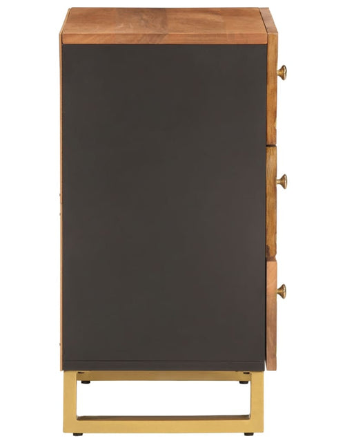 Încărcați imaginea în vizualizatorul Galerie, Noptieră, maro și negru, 50x33x60 cm, lemn masiv de mango - Lando
