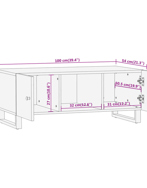 Încărcați imaginea în vizualizatorul Galerie, Măsuță de cafea, maro și negru, 100x54x40 cm, lemn masiv mango Lando - Lando
