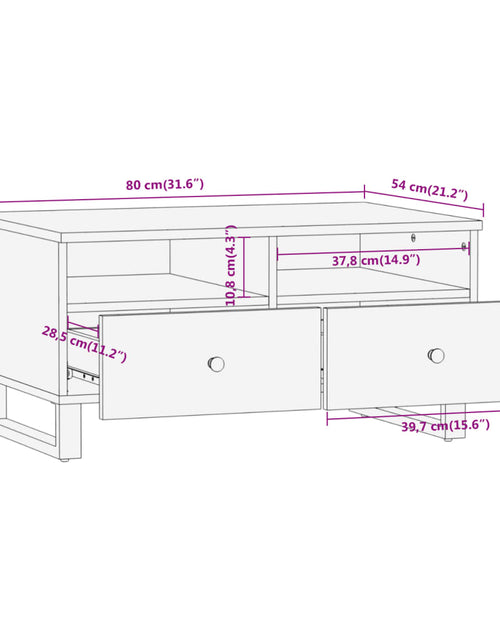Încărcați imaginea în vizualizatorul Galerie, Măsuță de cafea, maro și negru, 80x54x40 cm, lemn masiv mango Lando - Lando

