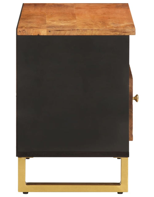 Încărcați imaginea în vizualizatorul Galerie, Dulap TV, maro și negru, 80x33,5x46 cm, lemn masiv de mango Lando - Lando
