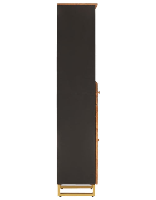 Загрузите изображение в средство просмотра галереи, Dulap de baie, maro și negru, 38x33,5x160 cm, lemn masiv mango Lando - Lando
