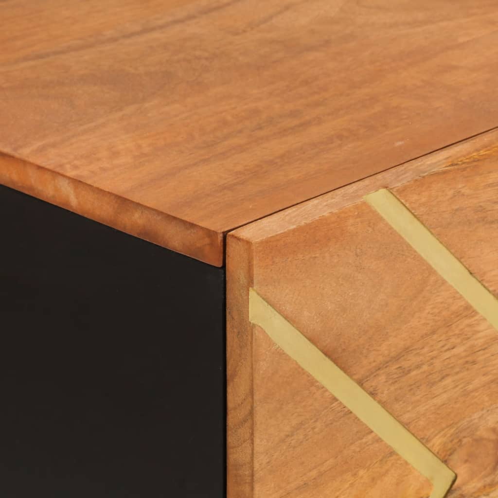 Dulap lateral, maro și negru, 80x33,5x75 cm lemn masiv de mango Lando - Lando