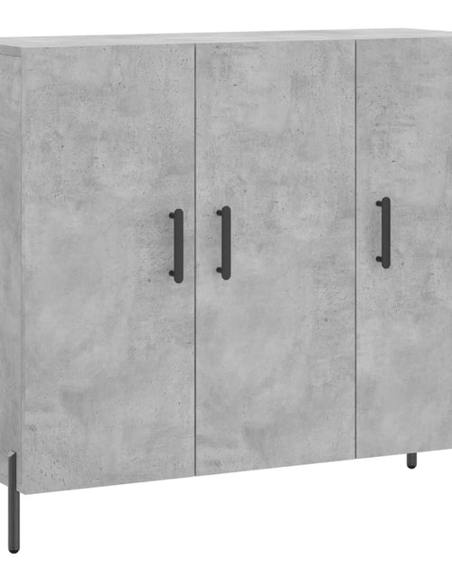 Загрузите изображение в средство просмотра галереи, Servantă, gri beton, 90x34x80 cm, lemn compozit Lando - Lando
