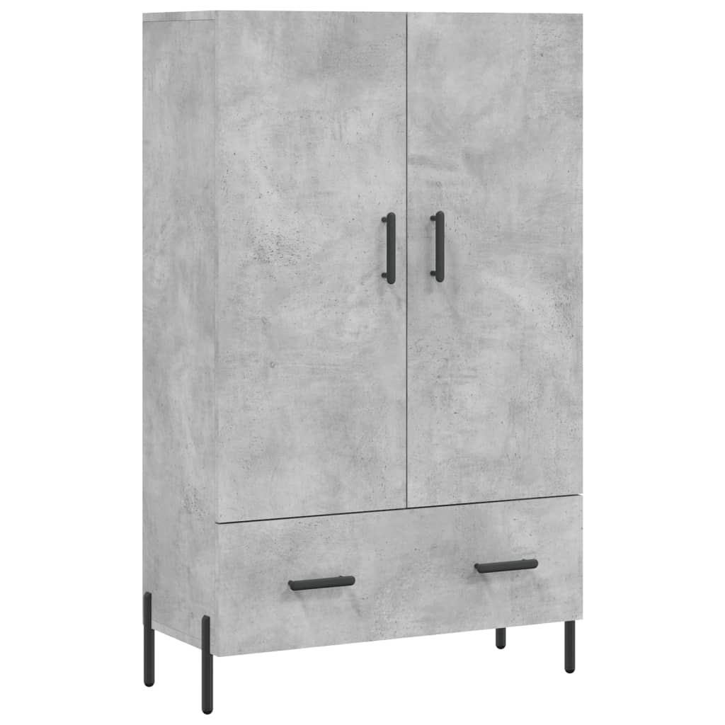 Dulap înalt, gri beton, 69,5x31x115 cm, lemn prelucrat Lando - Lando