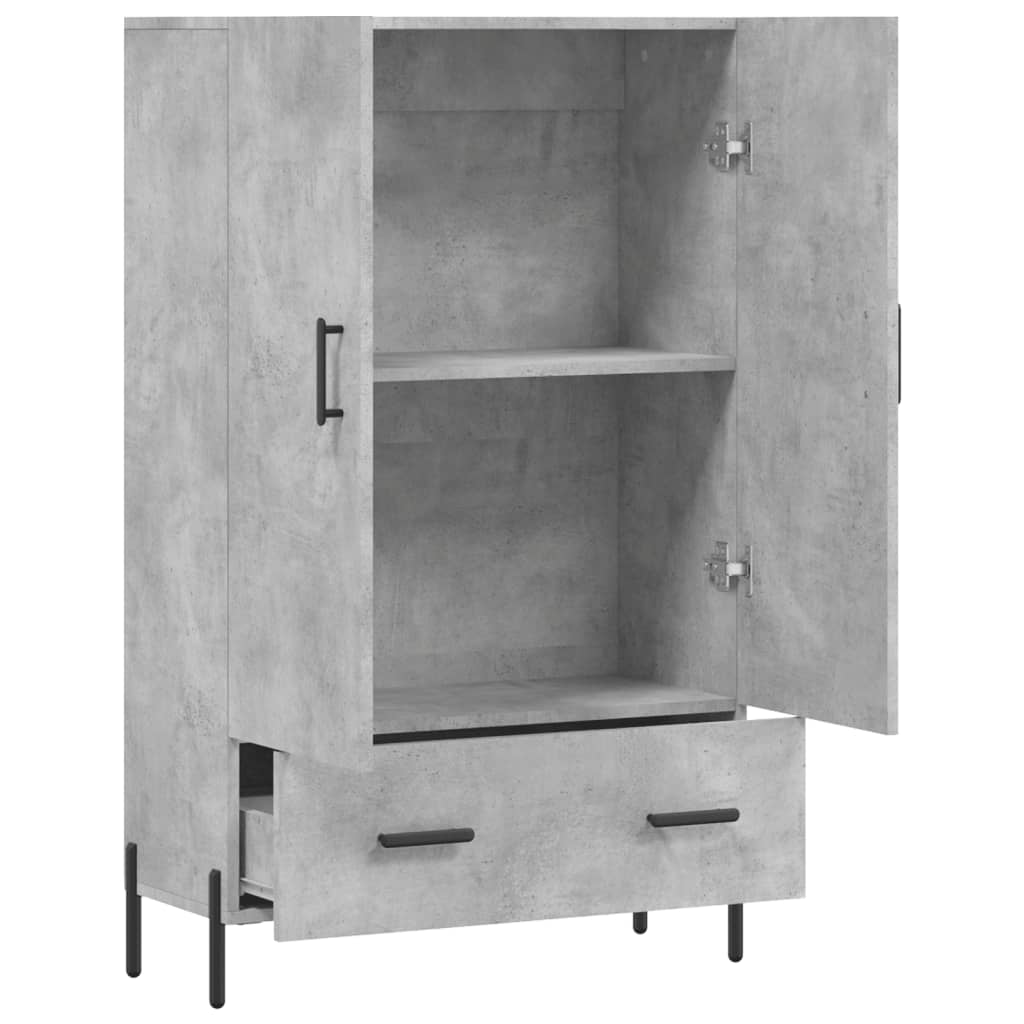 Dulap înalt, gri beton, 69,5x31x115 cm, lemn prelucrat Lando - Lando