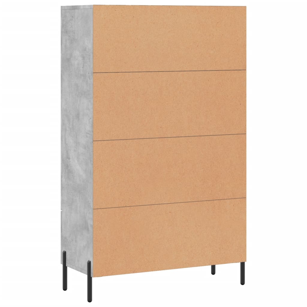 Dulap înalt, gri beton, 69,5x31x115 cm, lemn prelucrat Lando - Lando