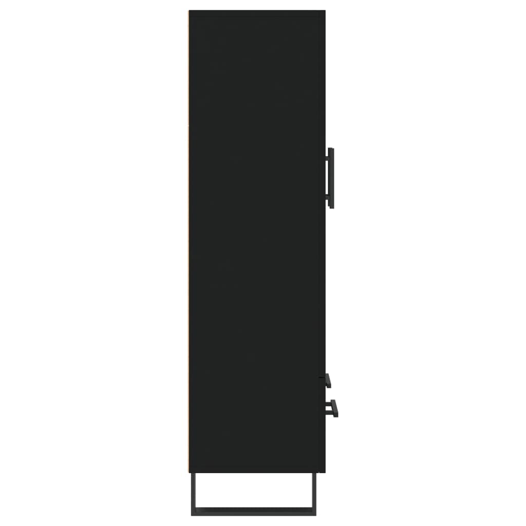 Dulap înalt, negru, 69,5x31x115 cm, lemn prelucrat - Lando