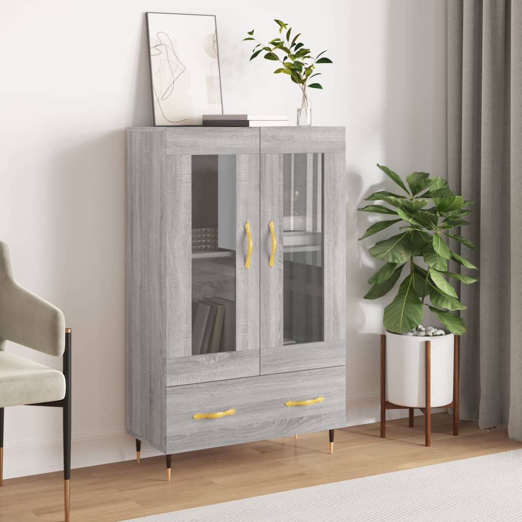 Dulap gri Sonoma 69,5x31x115 cm, lemn prelucrat Lando - Lando