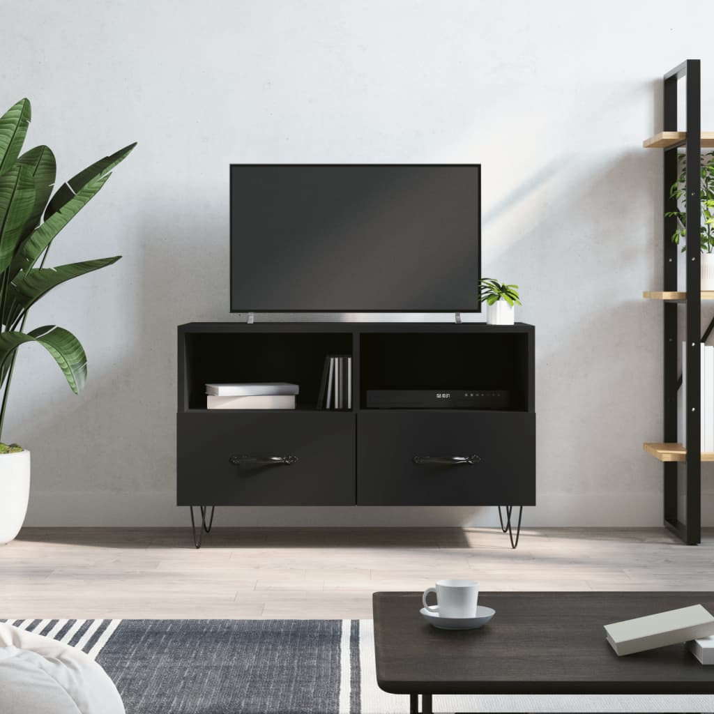 Comodă TV, negru, 80x36x50 cm, lemn prelucrat Lando - Lando