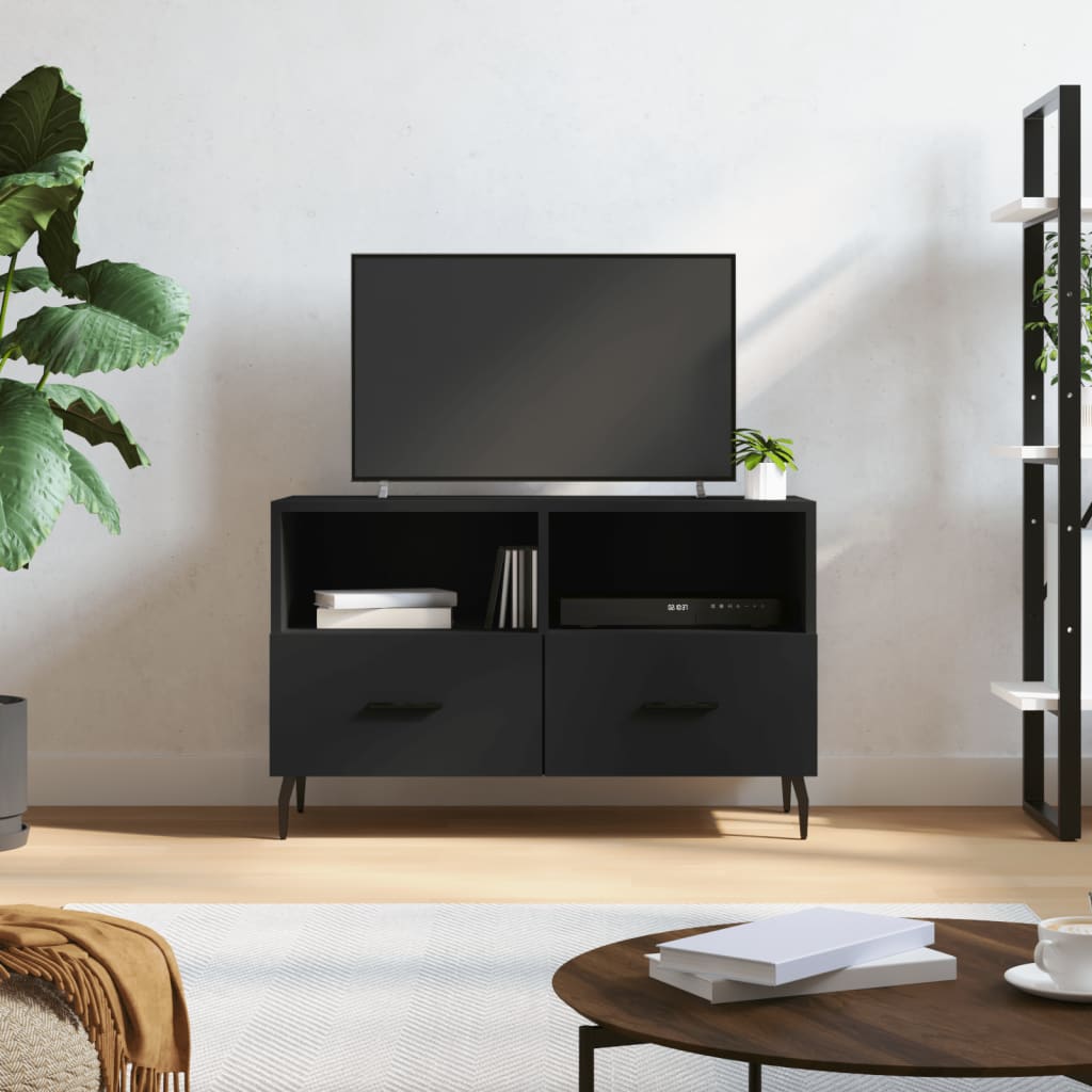 Comodă TV, negru, 80x36x50 cm, lemn prelucrat Lando - Lando