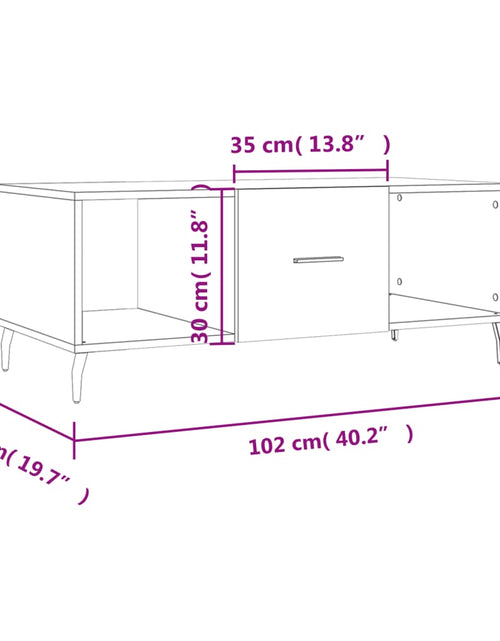 Загрузите изображение в средство просмотра галереи, Măsuță de cafea, alb, 102x50x40 cm, lemn compozit Lando - Lando
