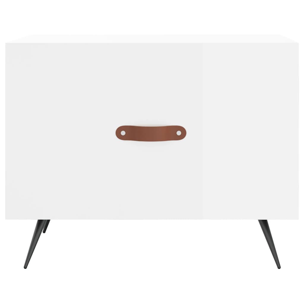 Măsuță de cafea, alb extralucios, 50x50x40 cm, lemn compozit Lando - Lando
