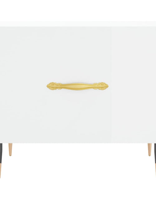Încărcați imaginea în vizualizatorul Galerie, Măsuță de cafea, alb extralucios, 50x50x40 cm, lemn compozit Lando - Lando
