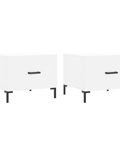 Загрузите изображение в средство просмотра галереи, Măsuțe de cafea, 2 buc., alb, 50x50x40 cm, lemn compozit Lando - Lando
