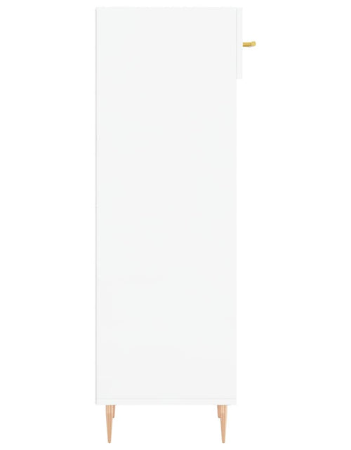 Încărcați imaginea în vizualizatorul Galerie, Pantofar, alb extralucios, 30x35x105 cm, lemn prelucrat - Lando
