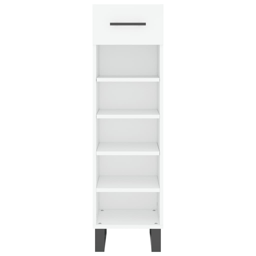 Pantofar, alb extralucios, 30x35x105 cm, lemn prelucrat - Lando