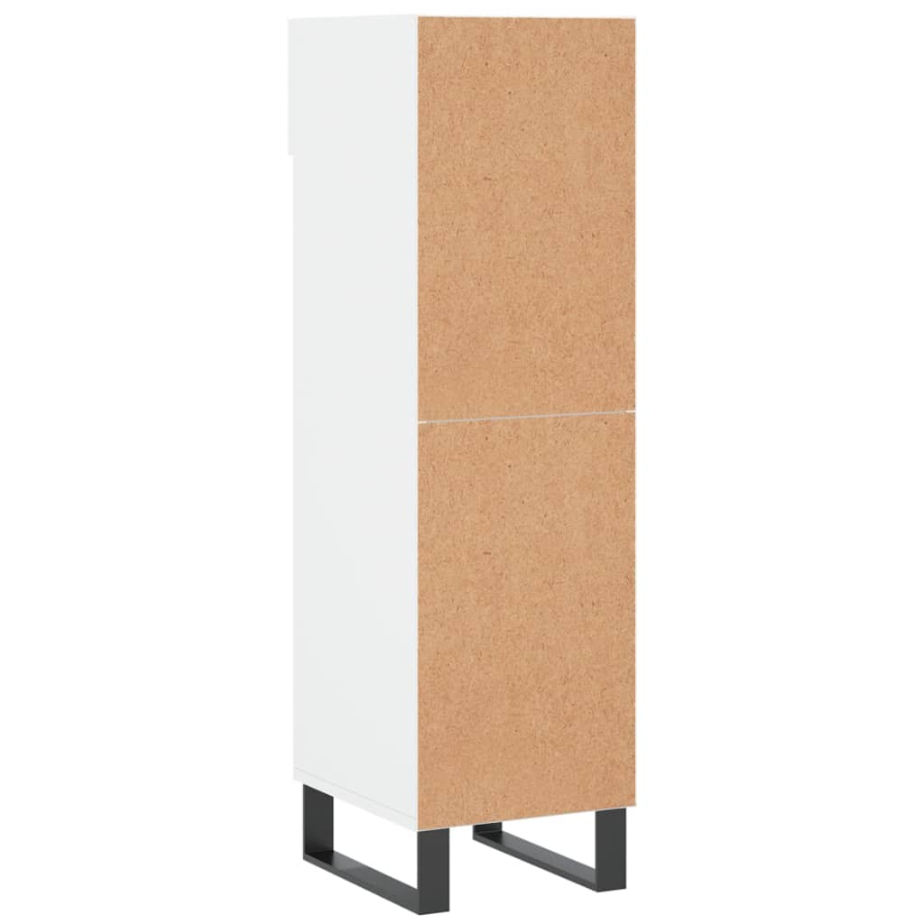 Pantofar, alb extralucios, 30x35x105 cm, lemn prelucrat - Lando