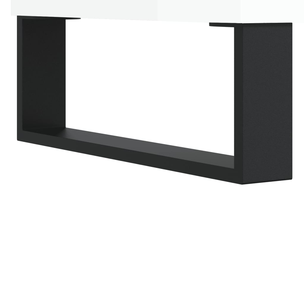 Pantofar, alb extralucios, 30x35x105 cm, lemn prelucrat - Lando