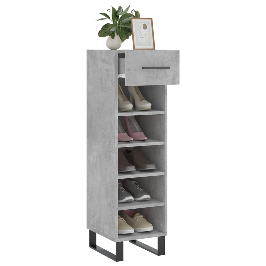 Pantofar, gri beton, 30x35x105 cm, lemn compozit - Lando