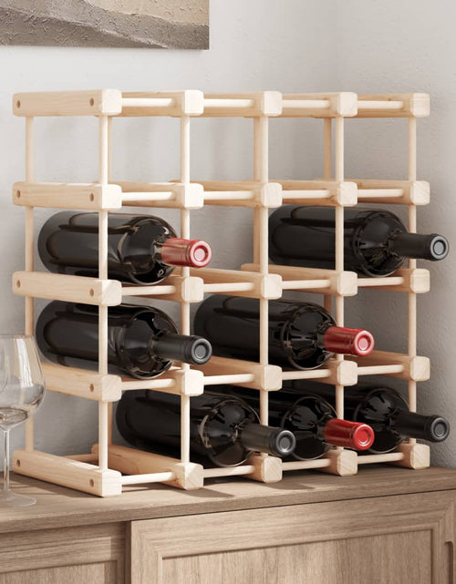Încărcați imaginea în vizualizatorul Galerie, Raft de vin pentru 20 sticle, 46,5x23x46,5 cm, lemn masiv pin - Lando
